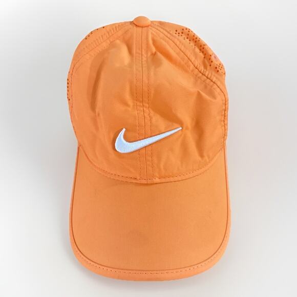 Nike Golf Womens Summer Sport Featherlight Golf Hat Orange Perforated - Picture 1 of 3